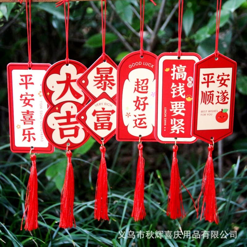 New style silver willow bonsai flower paper pendant for festive Chinese New Year decorations and green plant hanging cards