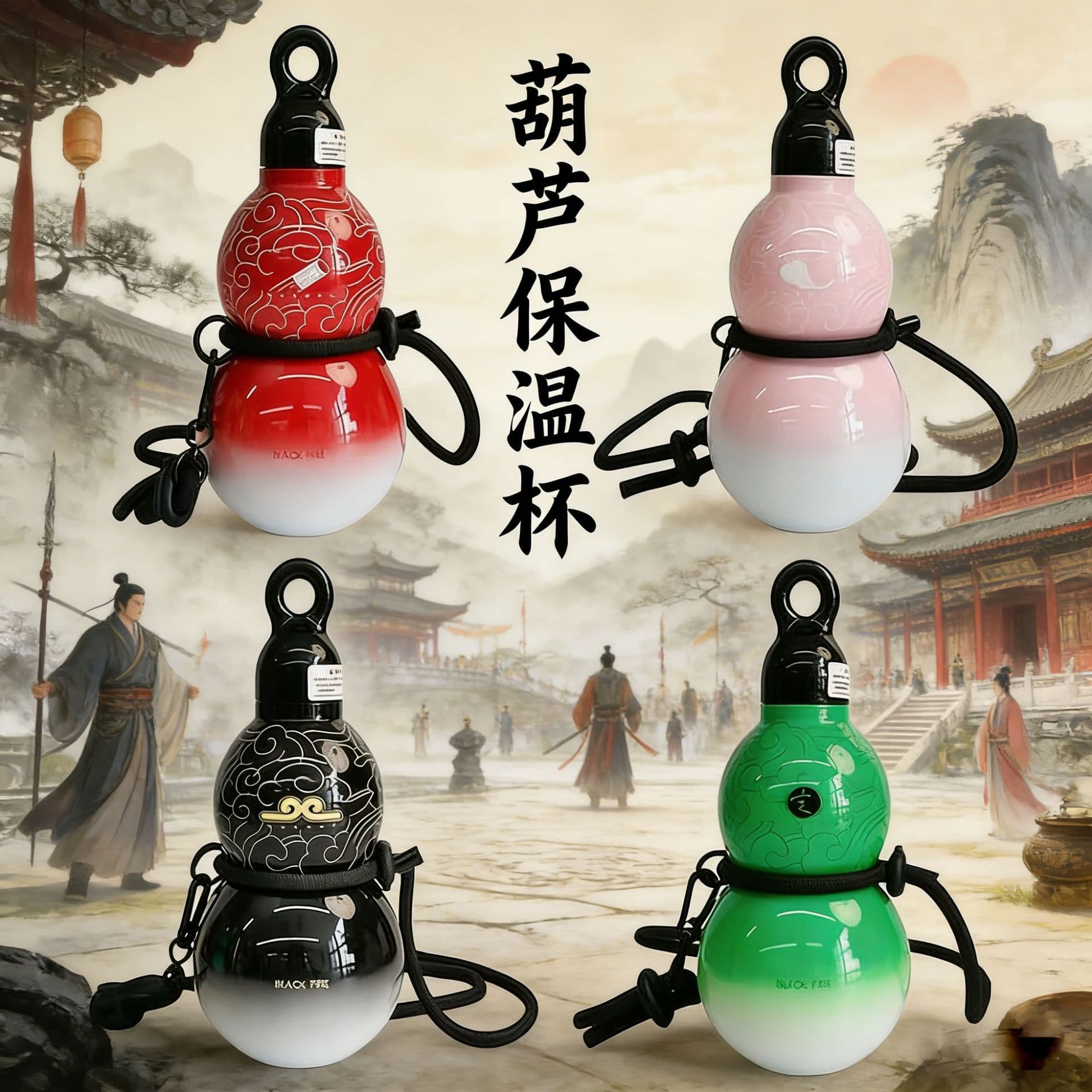 Gourd Insulated Cup 316 Stainless Steel 580ml 350ml Wukong Style Viral Water Bottle Black Myth Water Cup