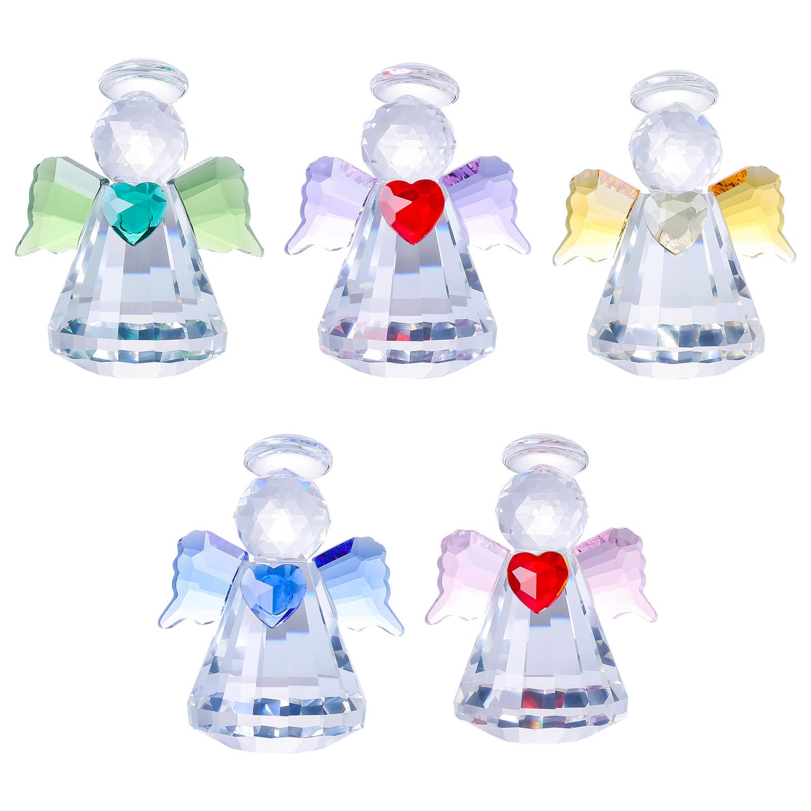 Cross-border Amazon Bestseller Creative Crystal Angel Ornament Iridescent Glass Furniture Decoration Craft Festival Gift
