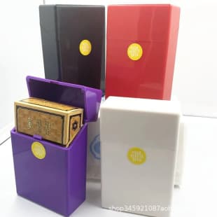 Cross-border Direct 20-Slot Automatic Open Plastic Eco-Friendly Cigarette Case, Portable Men's Cigarette Holder, Crush-Proof Waterproof Hard Shell