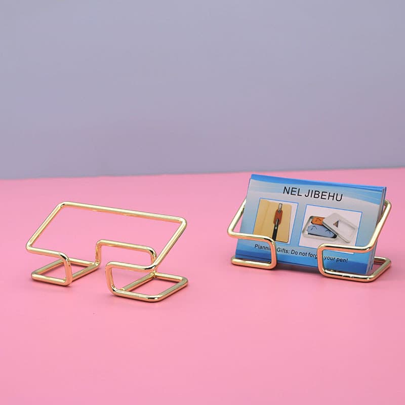 New 3D business card holder, creative metal business card stand, cross-border desktop display rack, business hotel decorative gift
