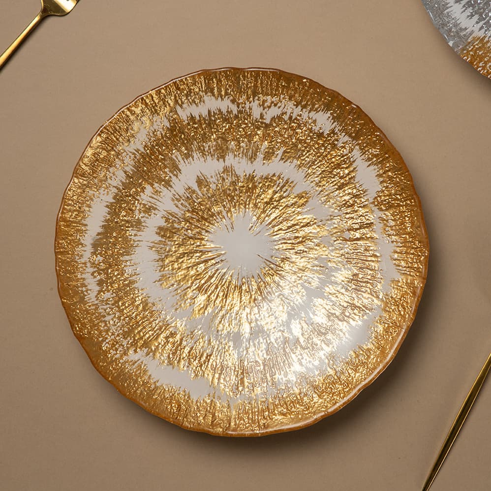 Creative seafood sashimi platter glass plate modern fashionable seafood plate salmon ice plate high-end large plate