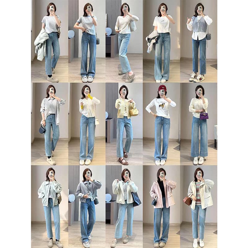 Brand discount women's jeans tail goods wholesale physical live broadcast supply thirteen lines of women's clothing brand tail goods clothing