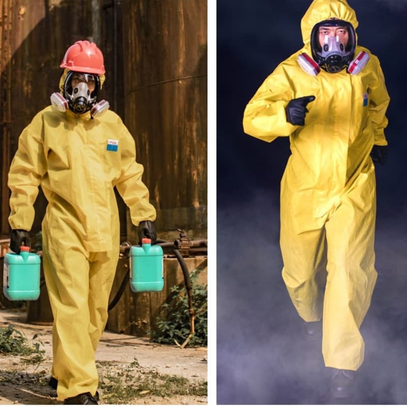 Kunzer 4000 Chemical Protective Suit Lightweight Chemical Resistant Suit Acid and Alkali Resistant Anti-Dust Spray Painting Splash Proof Full Body Coverall