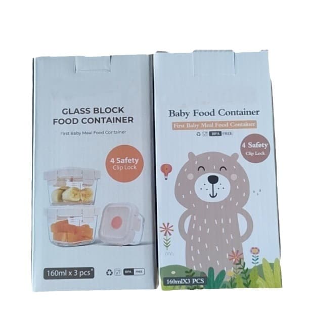 Customer order: 3-piece color box set of high borosilicate glass baby food storage containers, fresh-keeping boxes, and bowls