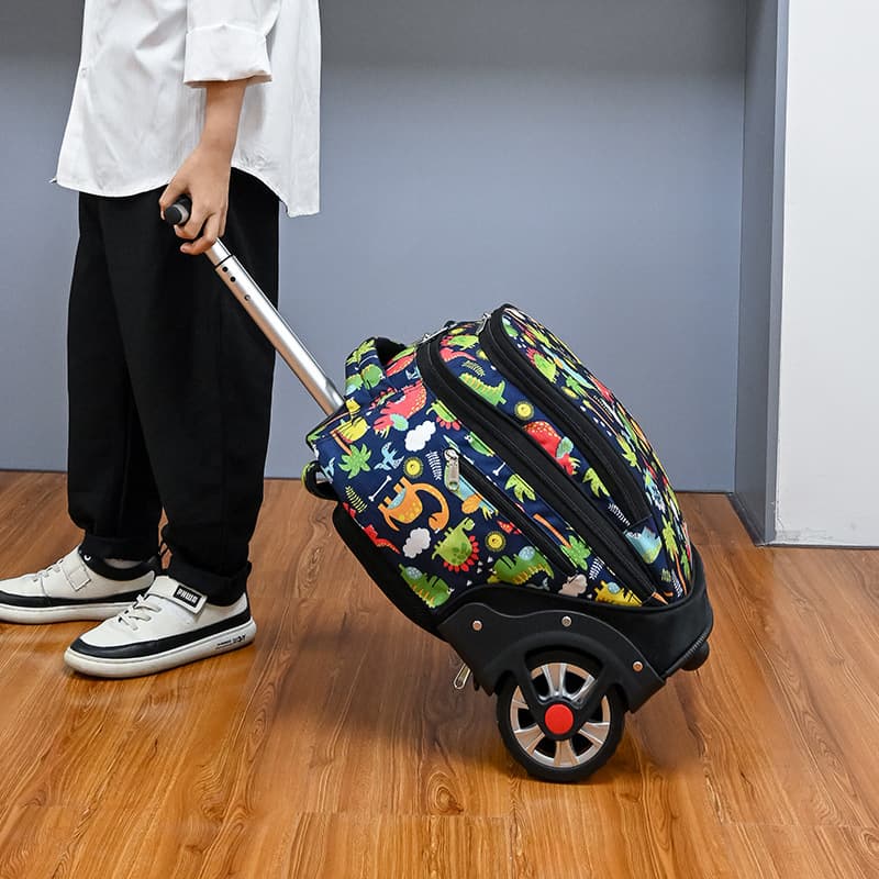 Children's Trolley School Bag 2021 New Large Capacity Water-Repellent Backpack Travel Stair Climbing Student Bag