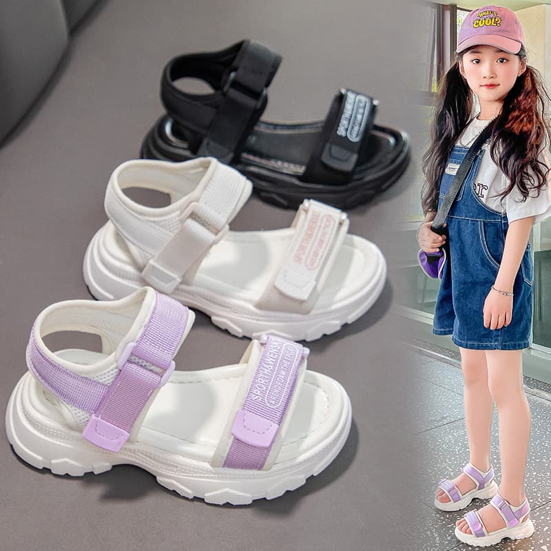 Girls' Sandals 2026 Summer New Korean Style Children's Sports Sandals Soft Sole Casual Sandals for Middle and Big Girls