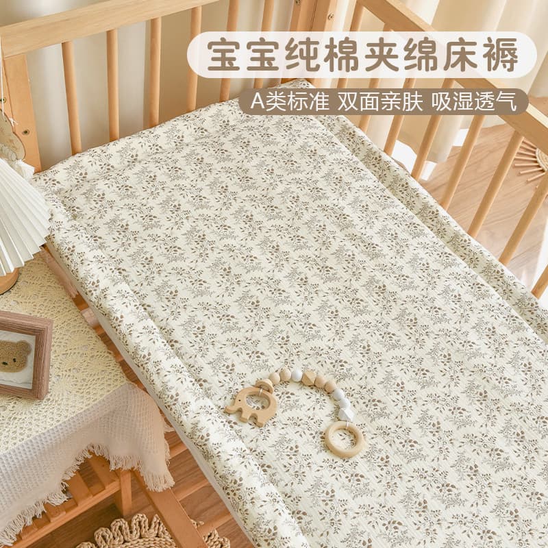Newborn baby pure cotton gauze mattress, washable interlocking mattress, kindergarten children's bed bedding.