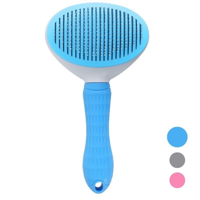Pet Slicker Brush for Cats and Dogs, De-shedding Tool, Self-cleaning Comb with One-Button Press