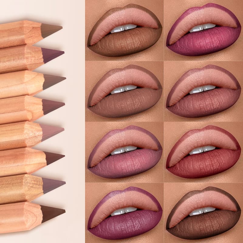 Cross-border Pudaier matte 8-color lip liner lipstick hook liner foreign trade beauty makeup nude lipstick lip pencil wholesale