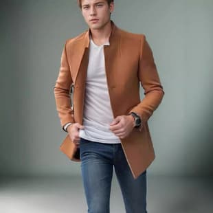 EU Size In Stock | Spring/Fall Casual Men's Blazer, New Autumn Slim-fit Solid Wool Overcoat
