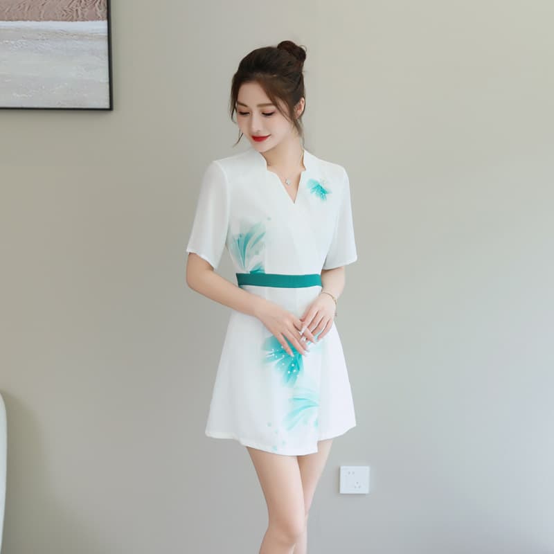 A9079 New Style Foot Bath Technician Work Uniform Women's Foot Massage Shop Ear Cleaning Health Center Club Skirt and Pants Set