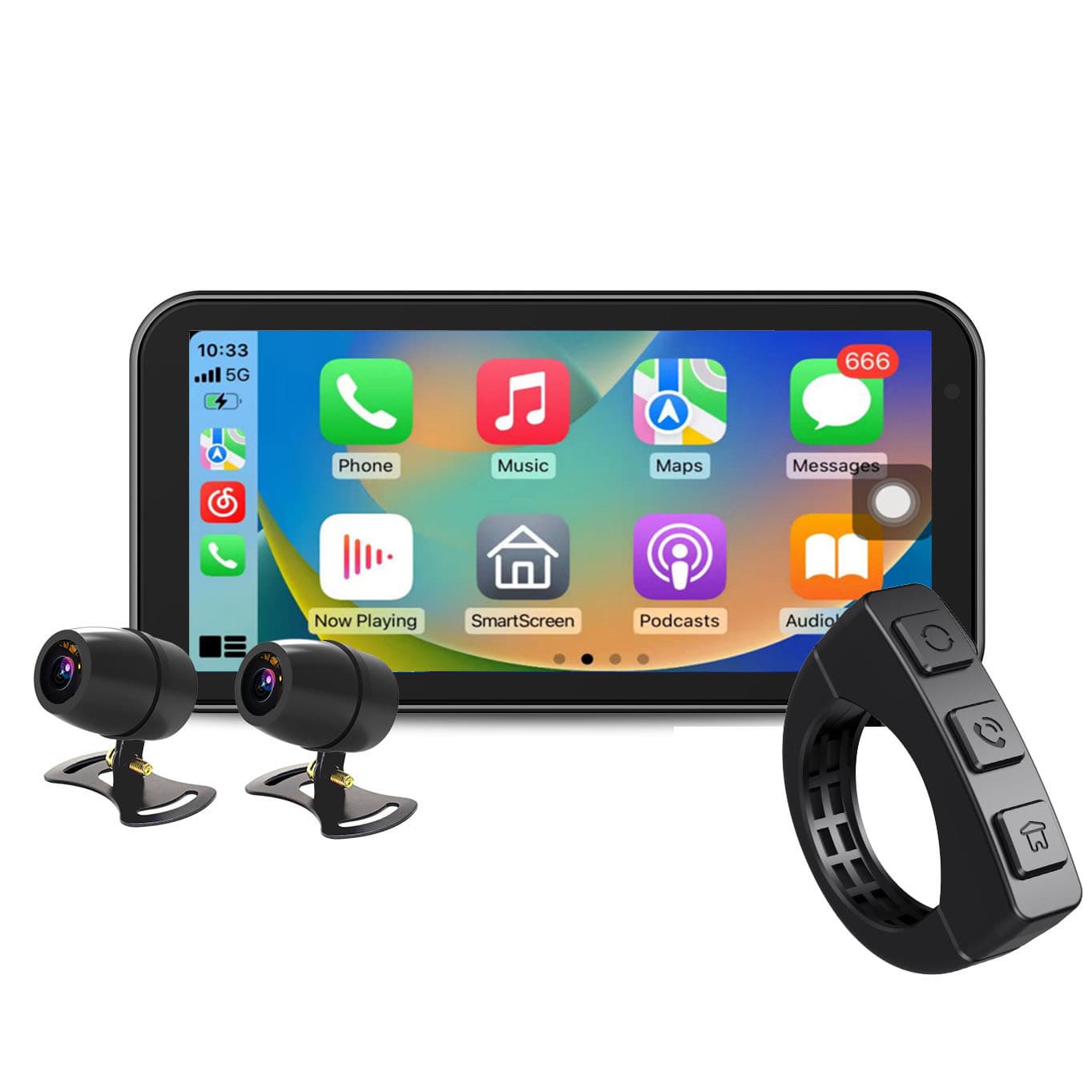 Cross-border Special Motorcycle Dash Cam Wireless Carplay/Android Auto Phone Screen Projection Navigation