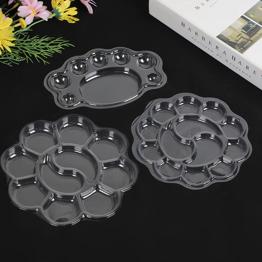 Plum Blossom Shape No-wash Palette, Disposable Palette for Gouache, Watercolor, Oil Painting, Footprint Palette for Stalls