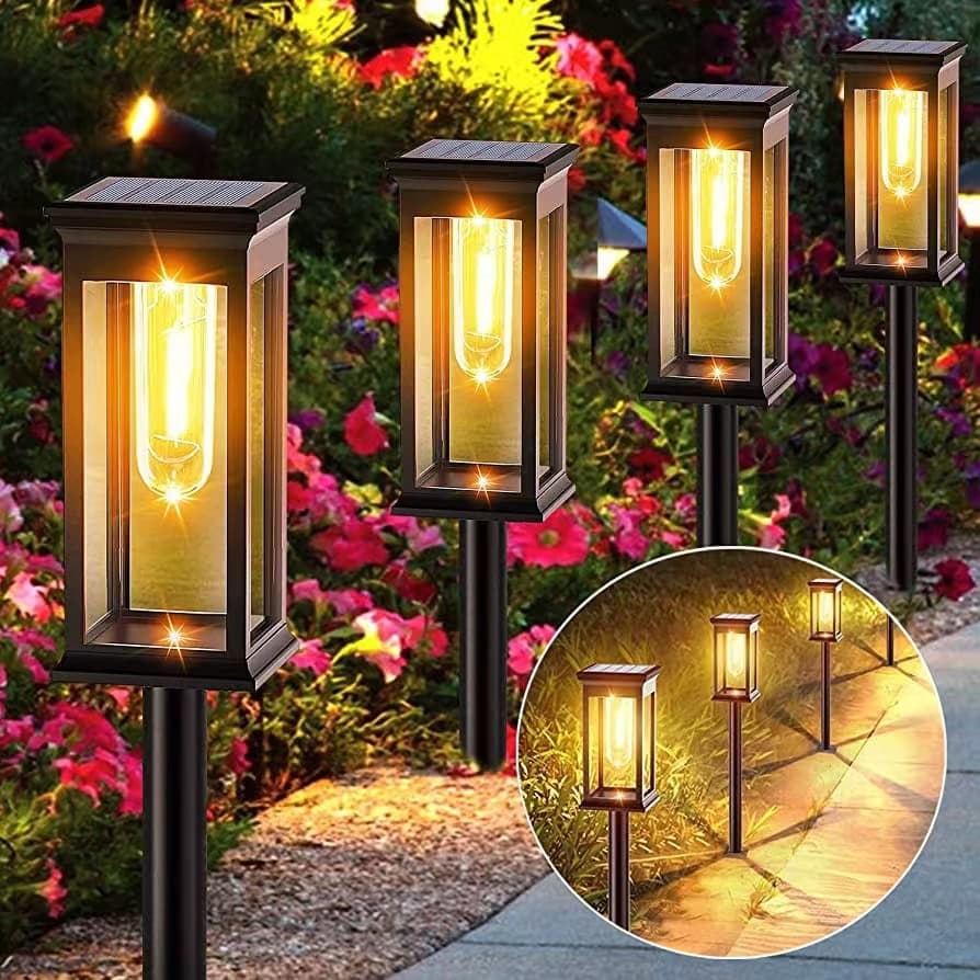 Solar Powered Outdoor Garden Lights Home Use Waterproof Lawn Plug-in Lights Outdoor Atmosphere Decorative Pathway