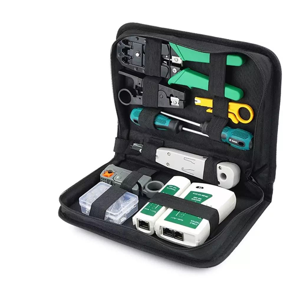 315 Network Crimper + Wire Stripping Punch Down Tool + RJ45 Cross Screwdriver Flathead Screwdriver Multifunctional Tool Kit