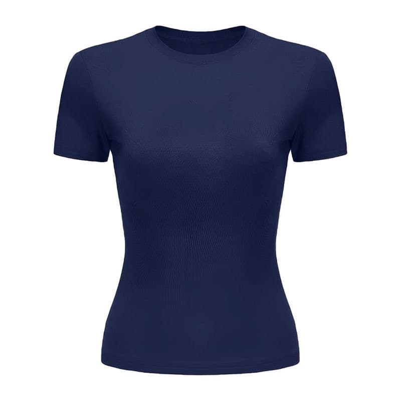 Petite Fitted Short Sleeve T-Shirt for Women 2025 New Summer Slimming Base Tee Versatile Crop Top