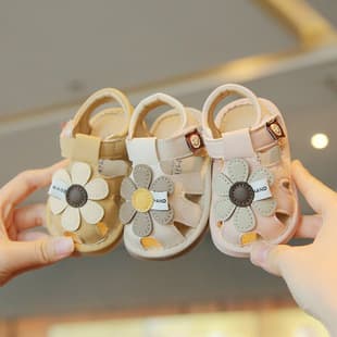 Summer New Baby Sandals Non-Slip Soft Sole Walking Shoes for Boys and Girls Princess Closed-Toe Baby Toddler Hollow Out