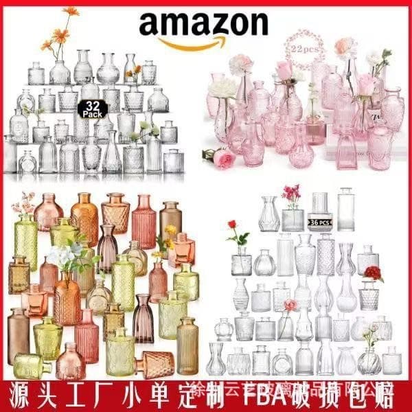 Cross-border Hot Selling Glass Mini Vase Set, Ins Style Glass Vase, High Appearance Desktop Decoration Export Vase