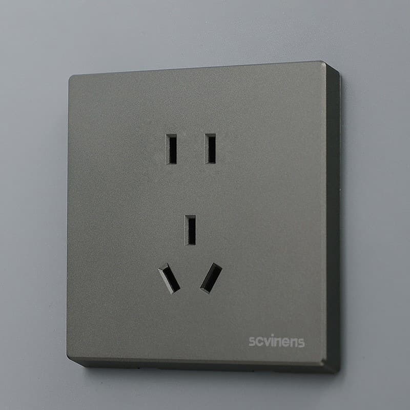 86-Type New Dark Gray 5-Port Switch Socket Steel Frame Flame-Retardant Two/Three-Pin Panel Five-Port Manufacturer Wholesale USB