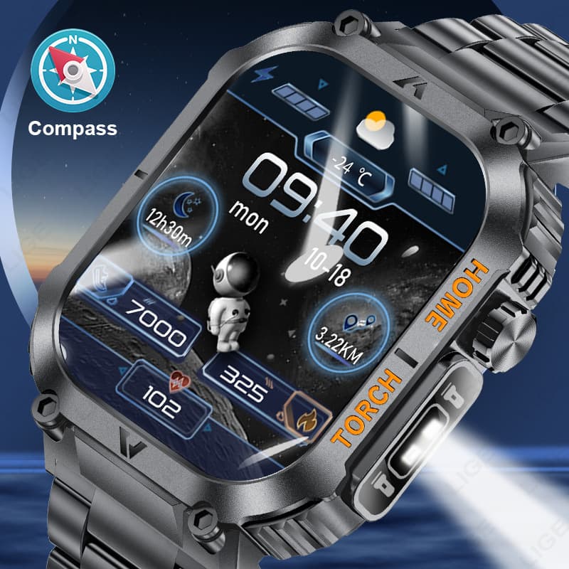Smart Watch for Men Large Screen Multifunctional Health Monitoring Blood Pressure Heart Rate Fitness Tracker Bracelet Wholesale New with Call Function