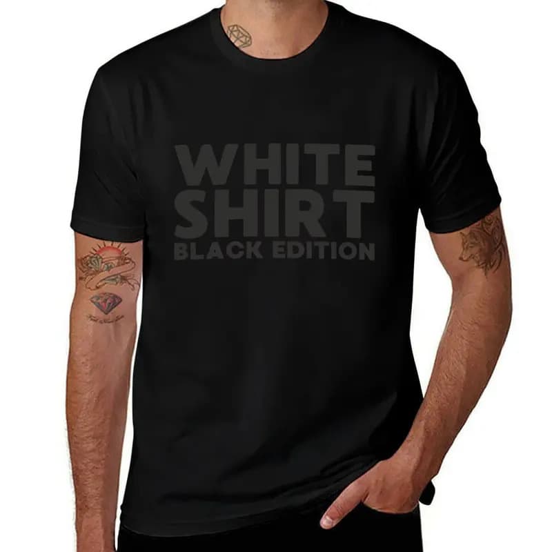 [Cross-border European code] White Shirt Black Edition T-Shirt anime figures