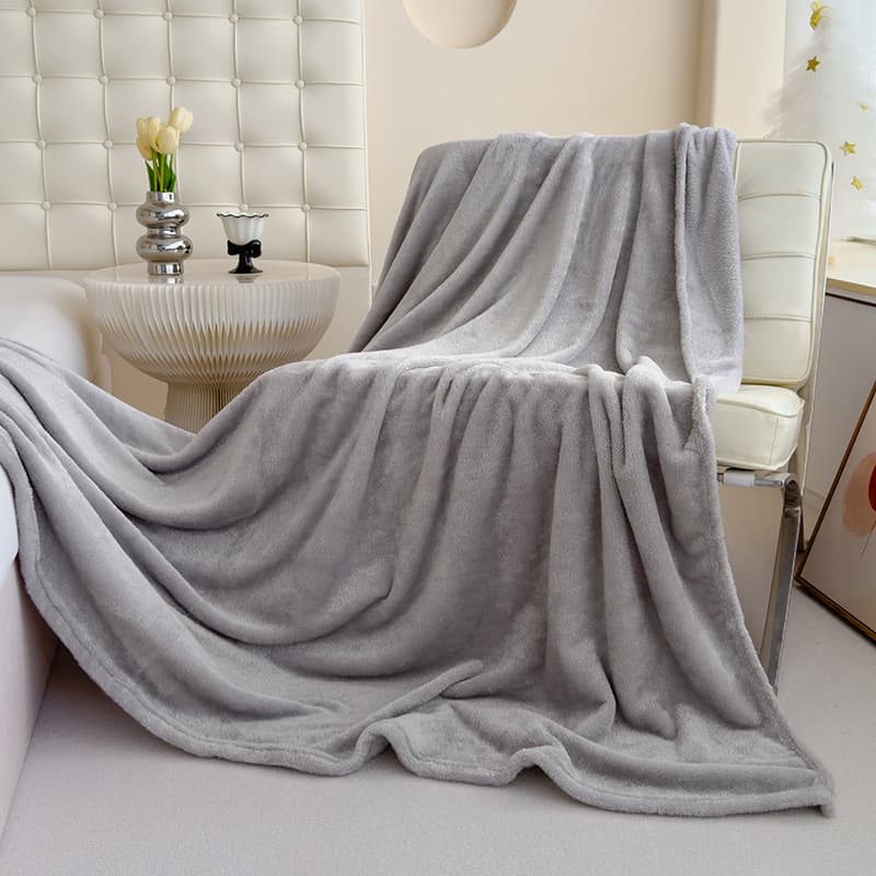 [Enjoy] Flannel Coral Fleece Blanket, Summer Nap Blanket