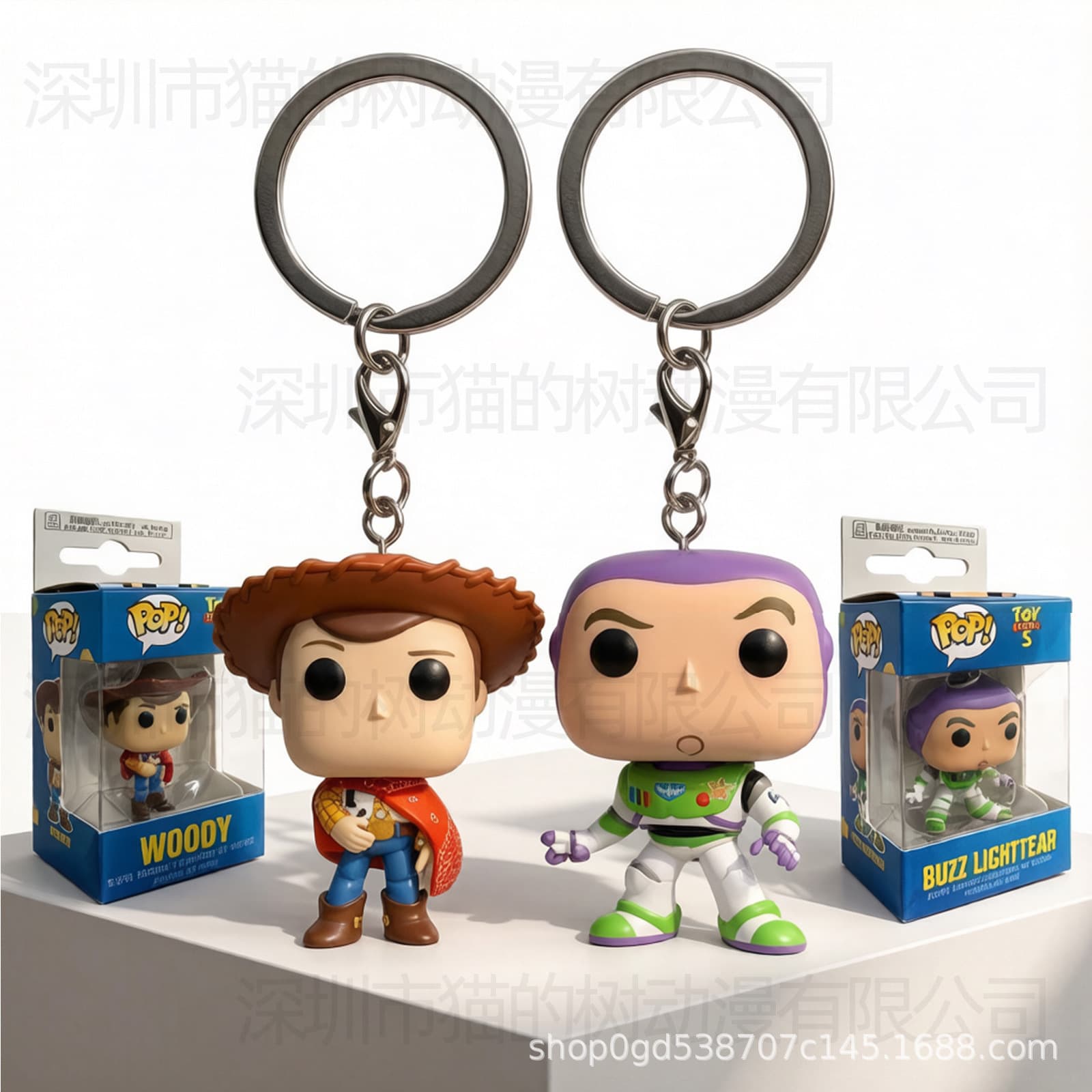 Foreign trade sales hit Toy Story Woody Buzz Lightyear POP keychain comic doll pendant