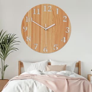 Nordic No-Drill Wooden Clock Minimalist Living Room DIY Hanging Clock Bedroom Decorative Wall Sticker Clock Chinese Style Silent Clock