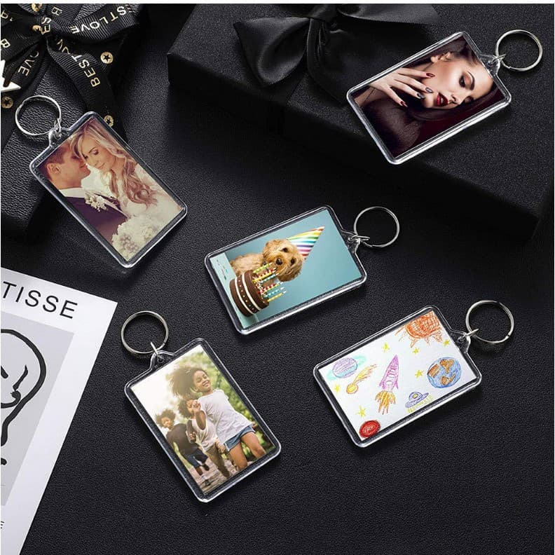 Cross-border acrylic photo frame keychain photo pendant DIY creative empty shell transparent keychain creative gift