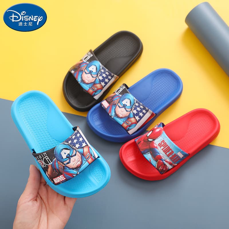Spider-Man Kids Slippers Summer Marvel Captain America Cartoon Boys Indoor Bathroom Slippers
