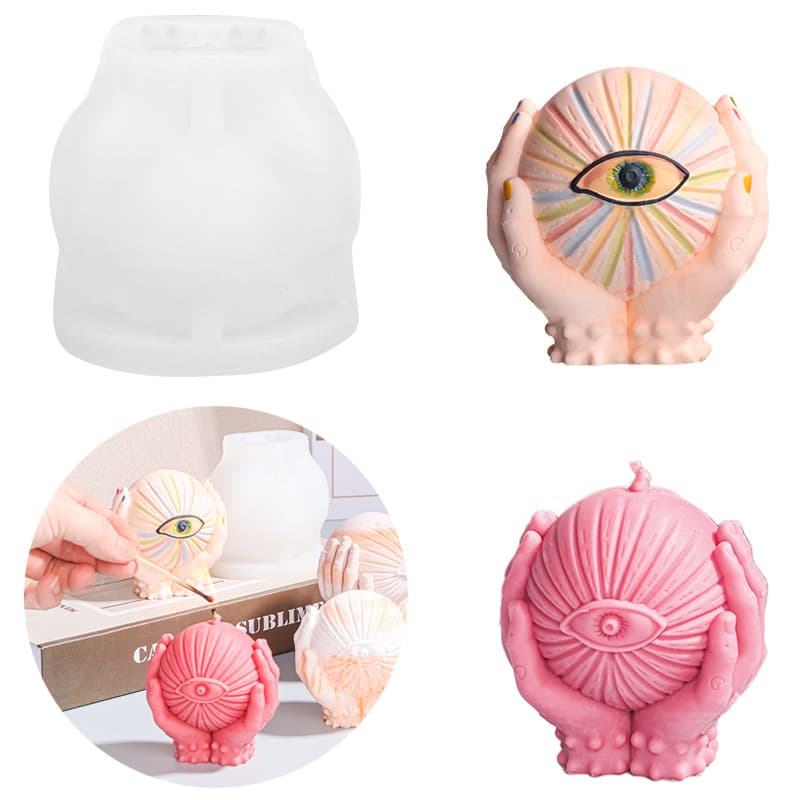 Handheld Eye Aromatherapy Candle Silicone Mold Handmade Soap DIY Punk Handheld Eye Plaster Ornaments Incense Stone