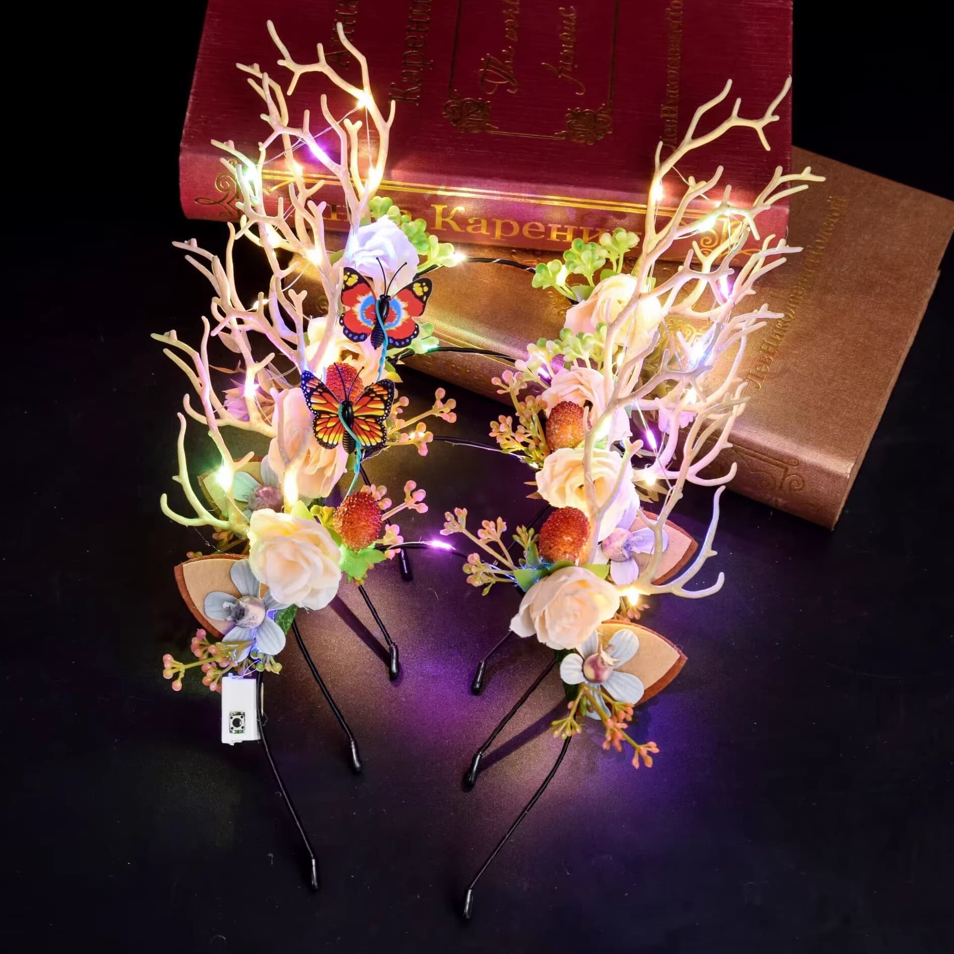 Glowing Headbands for Concerts, including Deer Antlers and Bunny Ears for Christmas and Party Props