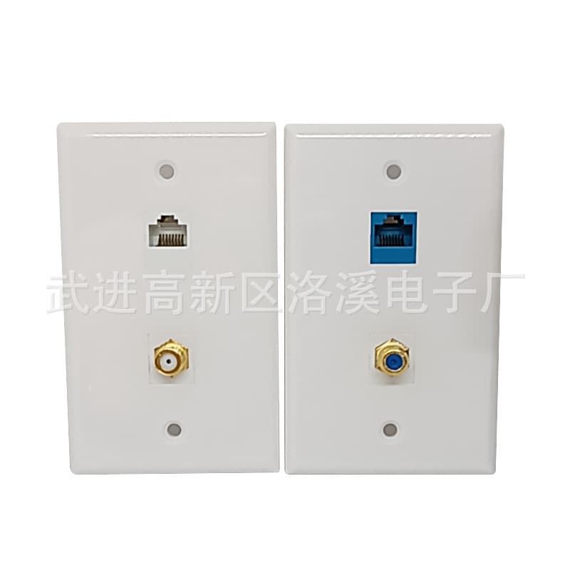 American Network with F-Type Panel RJ45 Network Panel with RG6 Coaxial Direct Plug Non-Welded Dual Port Panel