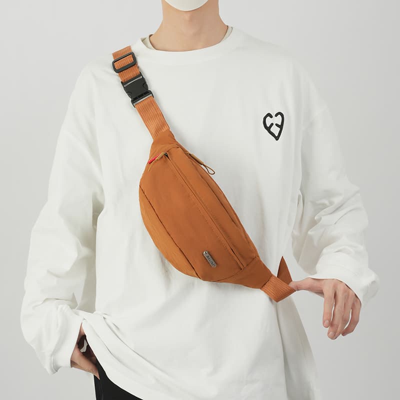 Trendy Brand Chest Bag for Women, Casual Versatile Crossbody Bag for Men, Lightweight Sports Shoulder Bag for Girls, Solid Color Mobile Phone Waist Bag for Commuting