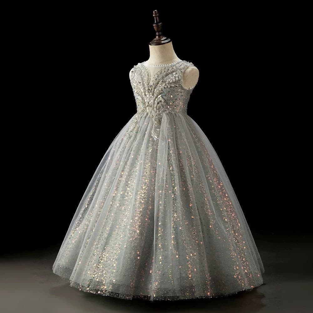 Children's Formal Dress, French Elegant Princess Gown for Girls, Birthday Flower Girl Host Piano Performance Outfit