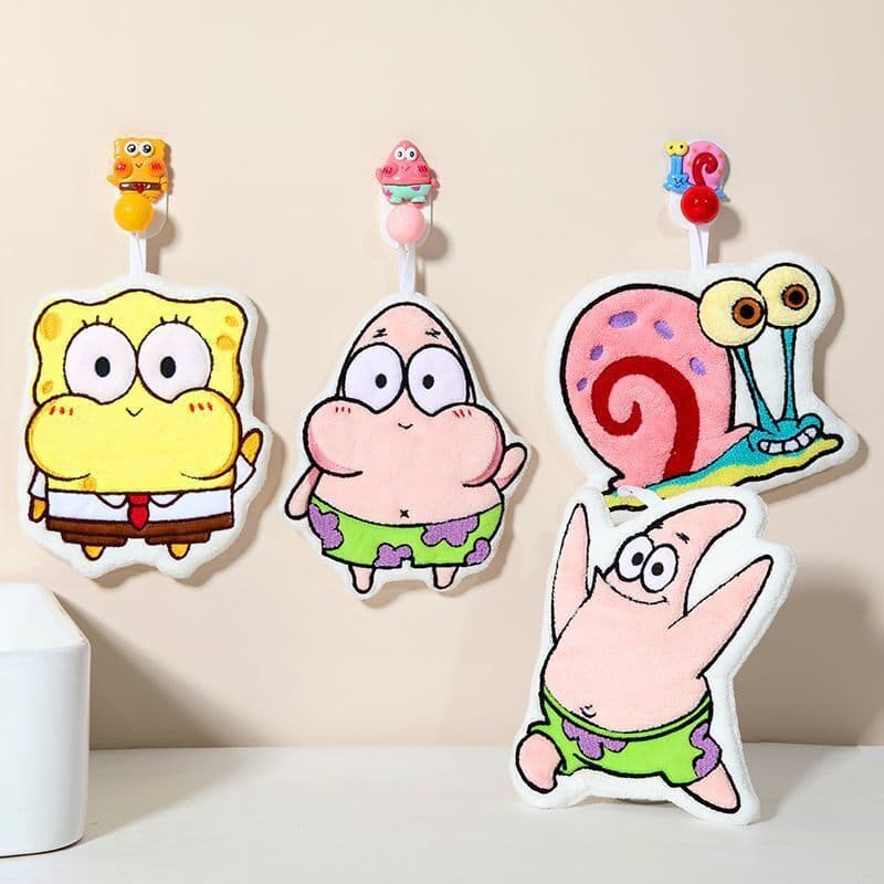 Cartoon SpongeBob SquarePants Hanging Absorbent Kitchen Bathroom Children's Cute Thickened Handkerchief Cartoon