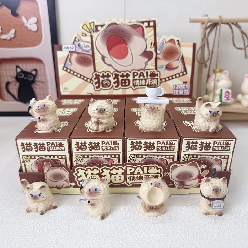 New Cat PAI Emotional Show Blind Box Creative Figure Cute Pet Gift for Friends Birthday Gift Ornaments