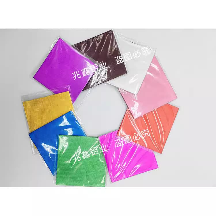 Glossy 8*8cm Colored Gold Food Tea Packaging Aluminum Foil Paper Gold Chocolate Aluminum Foil Paper Wholesale
