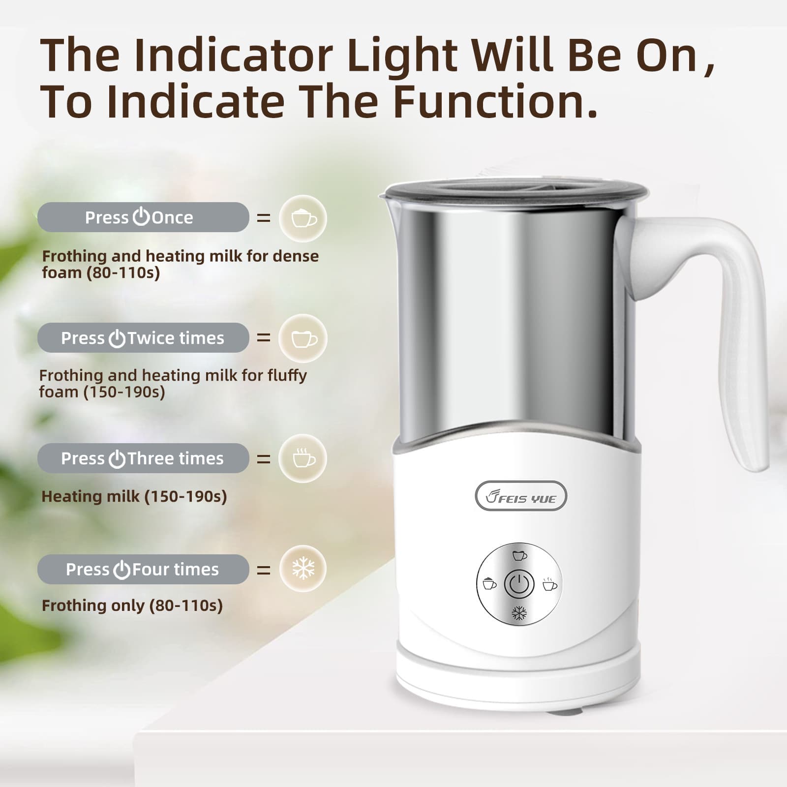 Shangfei SF-MF1002 Separable Multifunctional Milk Frother - Cappuccino - Latte - Heating & Blending - Cold Milk
