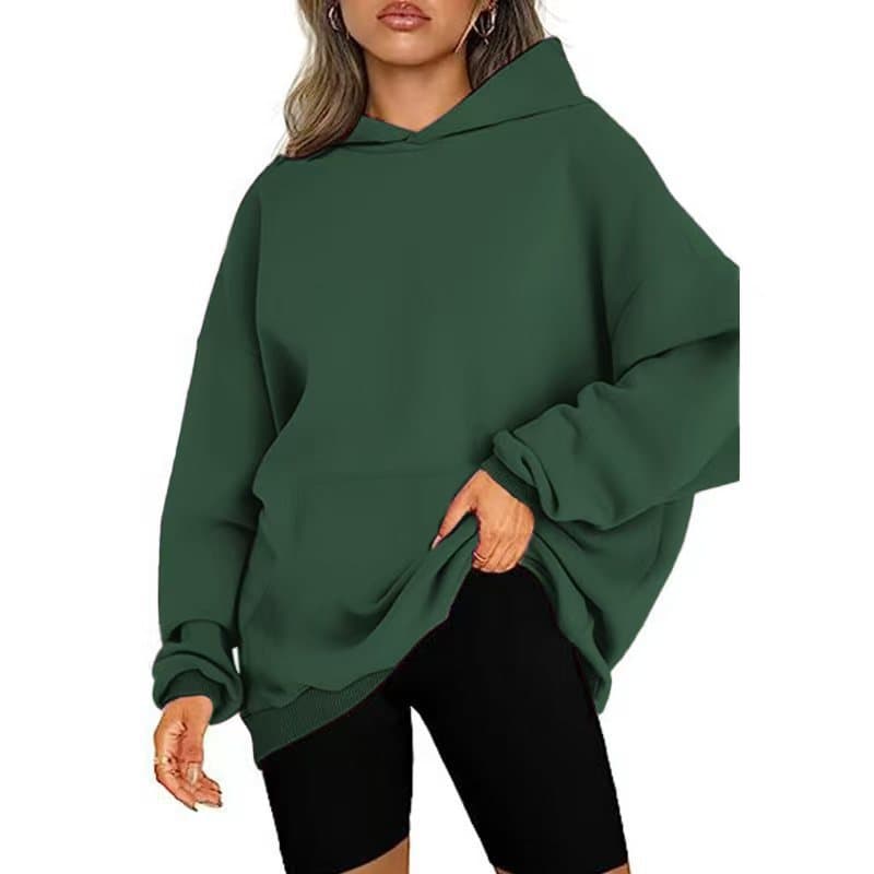 Factory Wholesale Unisex Western Style Drop Shoulder Fleece-Lined Hoodie Supports Various Small Logo Embroidery and Heat Transfer Printing