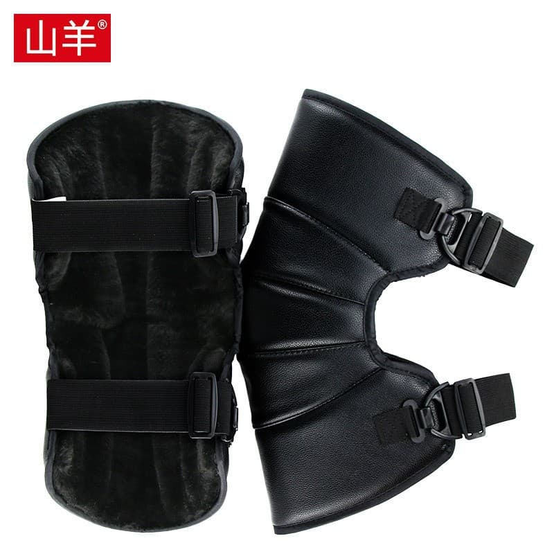 Motorcycle knee pads short style warm electric vehicle PU knee pads thickened winter warm riding windproof windbreak wholesale