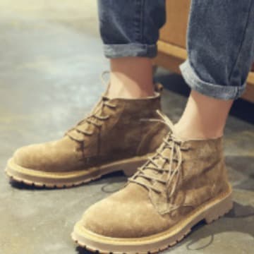 Men's Martin Boots 2020 Spring New Work Shoes Mid-top Snow Boots Fashion Men's Boots British Style Military Boots High-top Men's Shoes