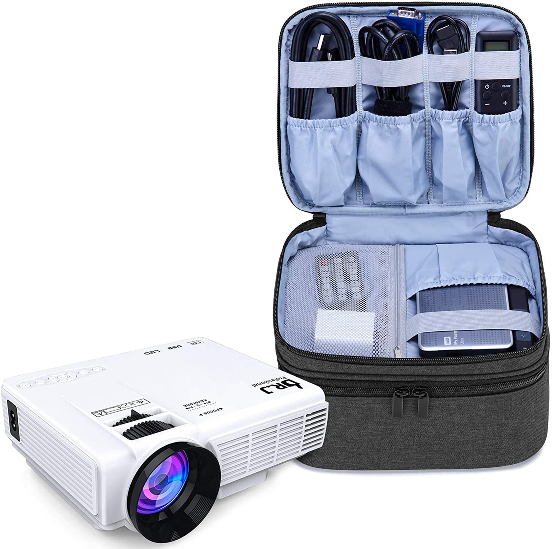 Factory wholesale cross-cam projector storage bags, portable handheld projector storage pouches