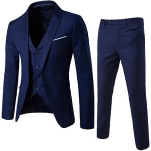 Men's Suit, Groomsmen Suit, Men's Suit Set, Unisex Professional Formal Suit, Navy Blue Work Blazer