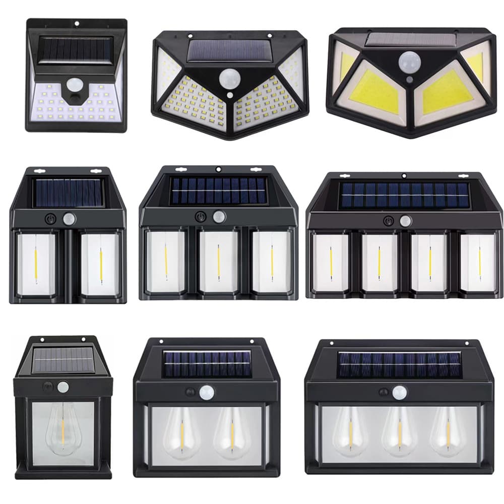 Solar human body induction wall lamp outdoor waterproof LED lighting villa garden lamp decorative tungsten night light