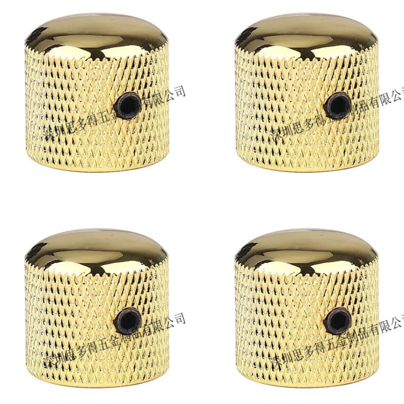 4 Pack Metal Guitar Knobs Black Volume Speed Control Knobs Dome Knobs with Hex Wrench Screws