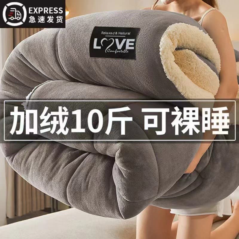 Lamb Fleece Quilt, Winter Cotton Quilt, Thickened Warm Flannel Duvet Inner, Single Student Dormitory Bedding Wholesale