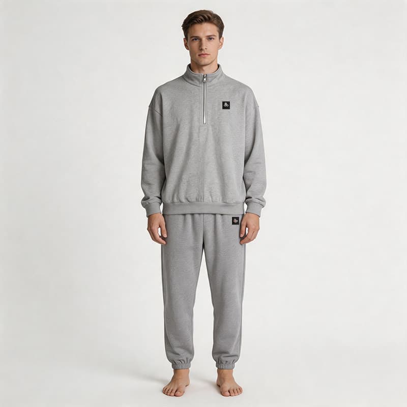2026 Overseas Popular High Quality A Hooded Half-Zip Straight-Leg Pants Sports Casual Sweatshirt Set