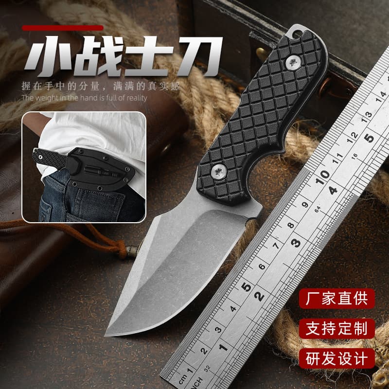 EDC mini neck knife, necklace knife, multi-function with whistle lighter, outdoor knife, portable tactical fixed knife